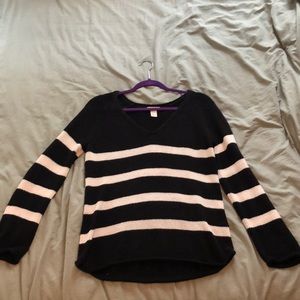 Black and white knitted sweater